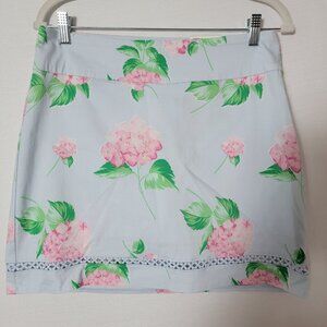 Crown & Ivy Skort Womens Sz 8 Pull On Stretch Blue Pink Green Floral Golf NWT